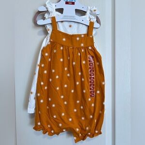 Carters Orange and Polka Dot Baby Romper